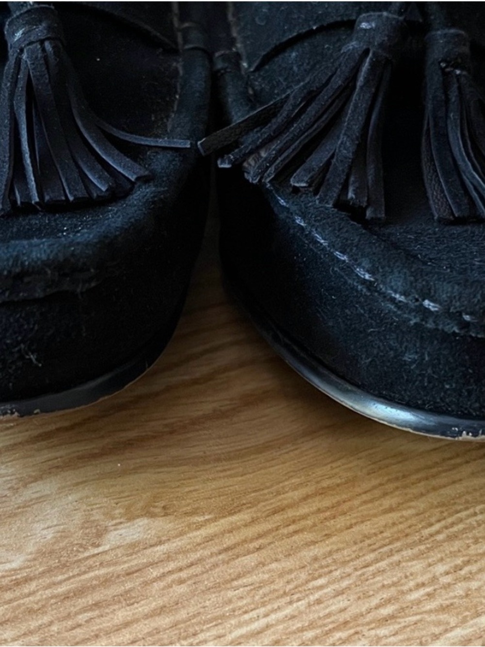 Sam Edelman Black Suede Tassel Loafers